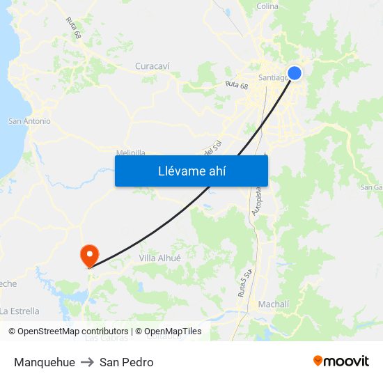 Manquehue to San Pedro map