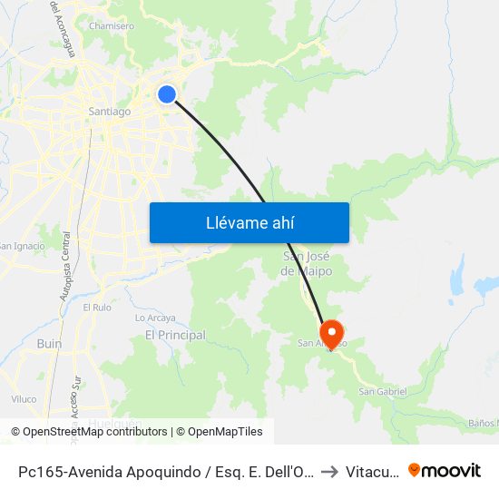 Pc165-Avenida Apoquindo / Esq. E. Dell'Orto to Vitacura map
