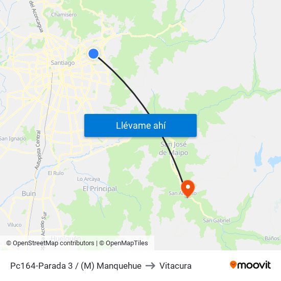 Pc164-Parada 3 / (M) Manquehue to Vitacura map
