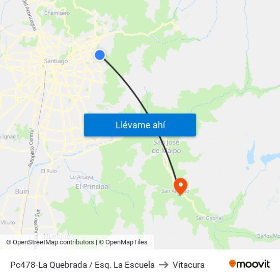 Pc478-La Quebrada / Esq. La Escuela to Vitacura map