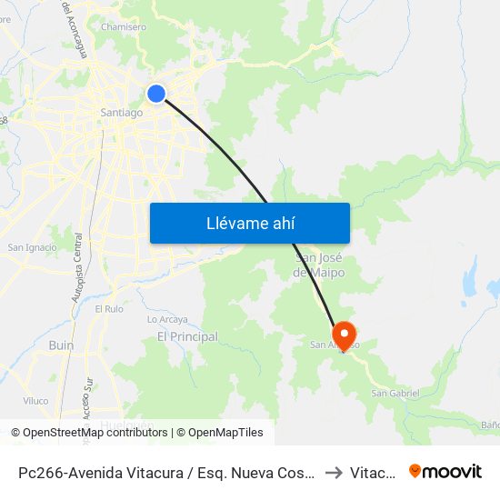 Pc266-Avenida Vitacura / Esq. Nueva Costanera to Vitacura map