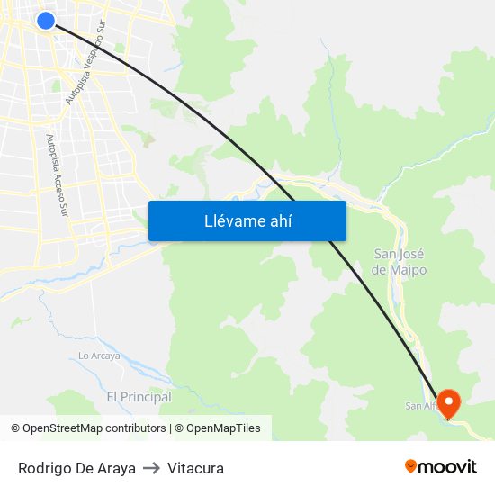 Rodrigo De Araya to Vitacura map