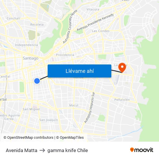 Avenida Matta to gamma knife Chile map