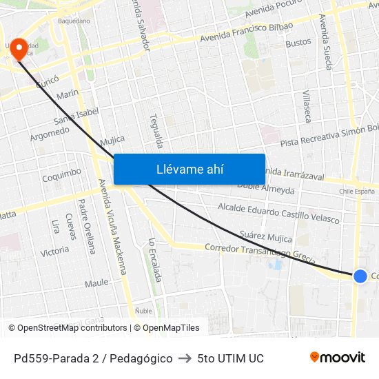 Pd559-Parada 2 / Pedagógico to 5to UTIM UC map