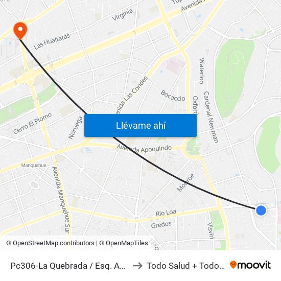 Pc306-La Quebrada / Esq. Avenida La Paz to Todo Salud + Todo Alemana map
