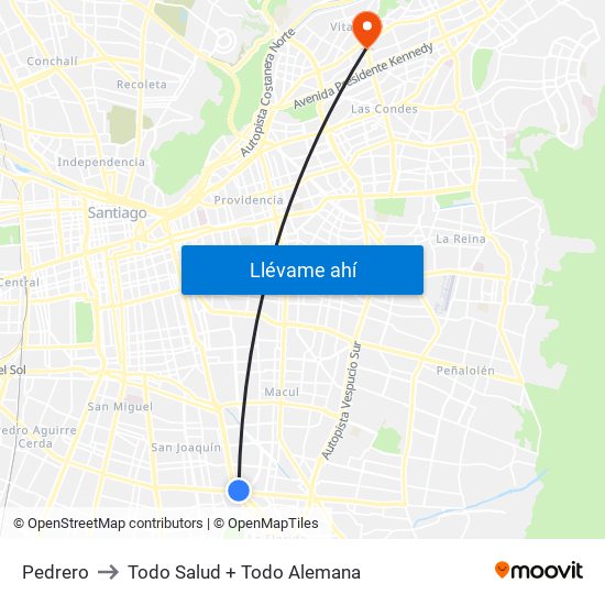 Pedrero to Todo Salud + Todo Alemana map