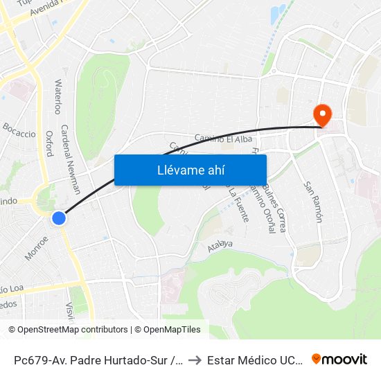 Pc679-Av. Padre Hurtado-Sur / Esq. Patagonia to Estar Médico UCI/Pabellón map