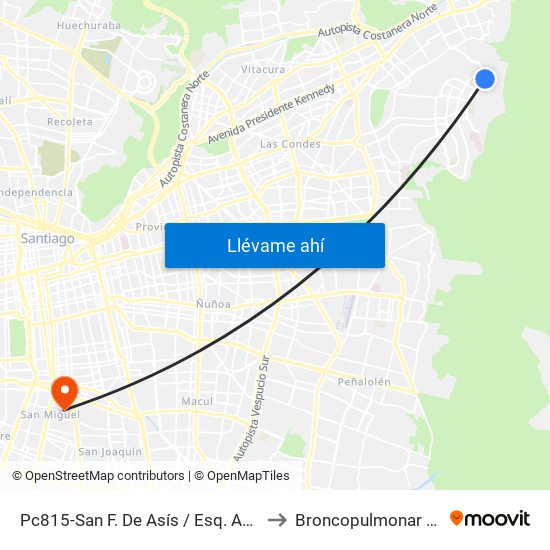 Pc815-San F. De Asís / Esq. Avenida La Plaza to Broncopulmonar CDT HBLT map