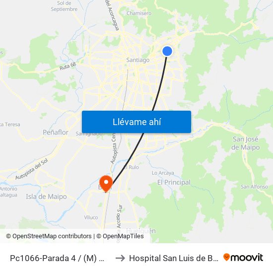 Pc1066-Parada 4 / (M) Manquehue to Hospital San Luis de Buin-Paine map