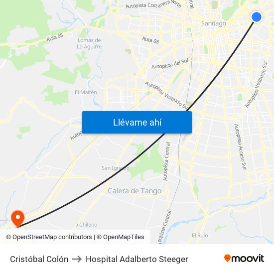 Cristóbal Colón to Hospital Adalberto Steeger map