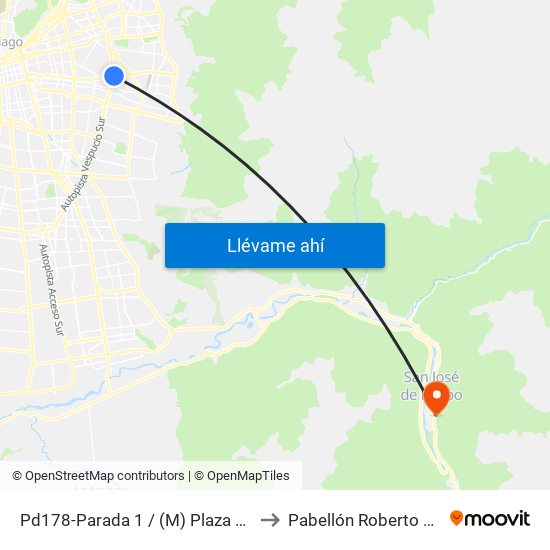 Pd178-Parada 1 / (M) Plaza Egaña to Pabellón Roberto Koch map