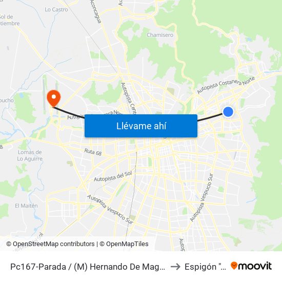 Pc167-Parada / (M) Hernando De Magallanes to Espigón ""F"" map