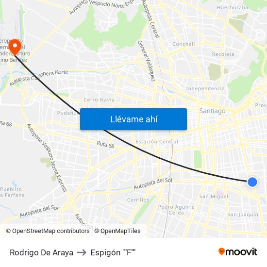 Rodrigo De Araya to Espigón ""F"" map