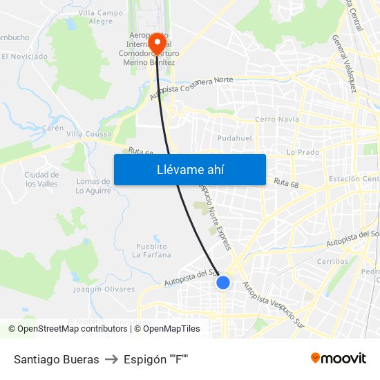 Santiago Bueras to Espigón ""F"" map