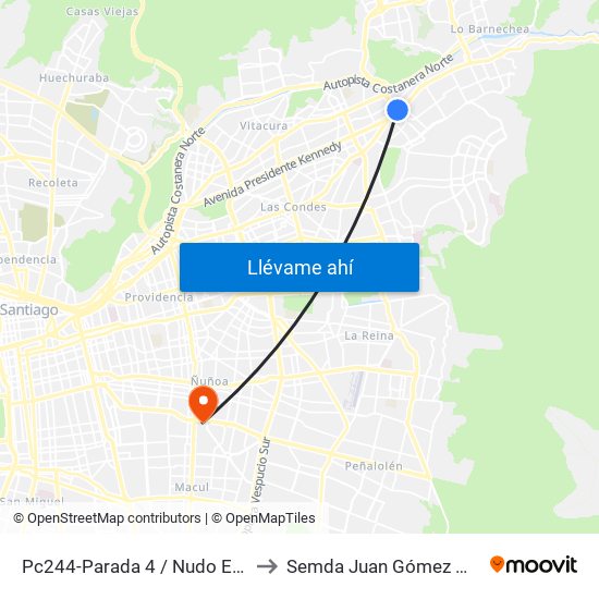 Pc244-Parada 4 / Nudo Estoril to Semda Juan Gómez Millas map