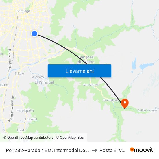 Pe1282-Parada / Est. Intermodal De La Florida to Posta El Volcán map