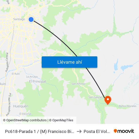 Pc618-Parada 1 / (M) Francisco Bilbao to Posta El Volcán map