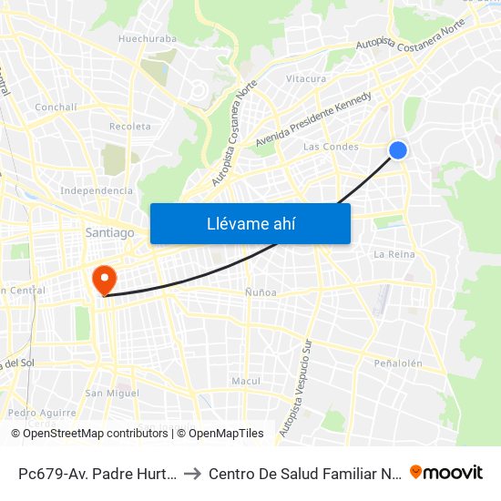 Pc679-Av. Padre Hurtado-Sur / Esq. Patagonia to Centro De Salud Familiar Nº1 Ramón Corbalán Melgarejo map
