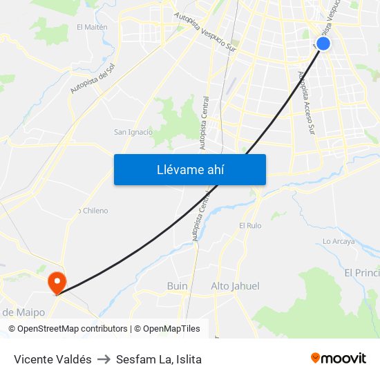 Vicente Valdés to Sesfam La, Islita map