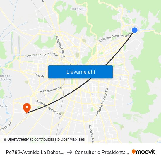 Pc782-Avenida La Dehesa / Esq. Raúl Labbé to Consultorio Presidenta Michelle Bachelet map
