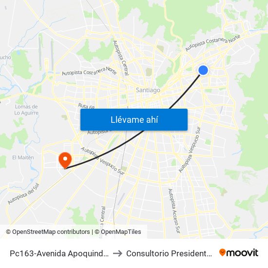Pc163-Avenida Apoquindo / Esq. La Capitanía to Consultorio Presidenta Michelle Bachelet map
