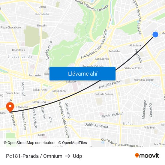 Pc181-Parada / Omnium to Udp map