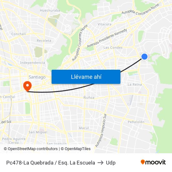 Pc478-La Quebrada / Esq. La Escuela to Udp map