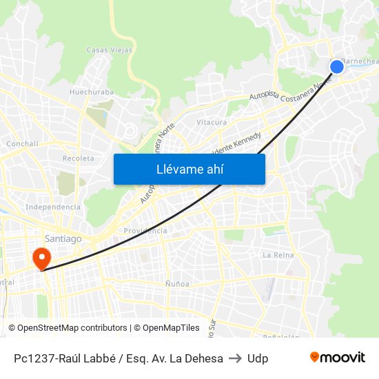 Pc1237-Raúl Labbé / Esq. Av. La Dehesa to Udp map