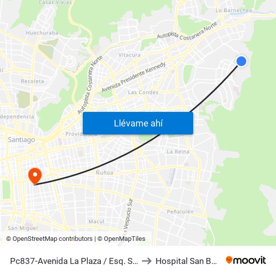Pc837-Avenida La Plaza / Esq. Sn. Francisco De Asís to Hospital San Borja Arriarán map