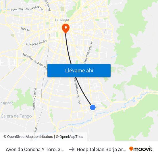 Avenida Concha Y Toro, 302-398 to Hospital San Borja Arriarán map