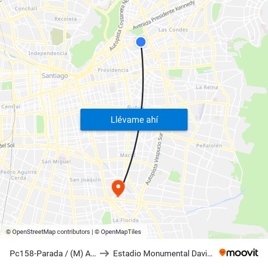 Pc158-Parada / (M) Alcántara to Estadio Monumental David Arellano map
