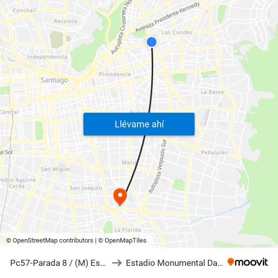 Pc57-Parada 8 / (M) Escuela Militar to Estadio Monumental David Arellano map