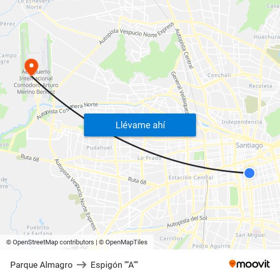Parque Almagro to Espigón ""A"" map
