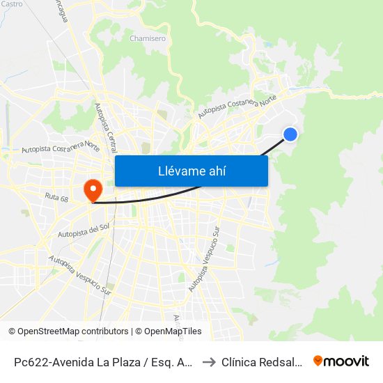 Pc622-Avenida La Plaza / Esq. Av. Mons. A. Del Portillo to Clínica Redsalud Santiago map