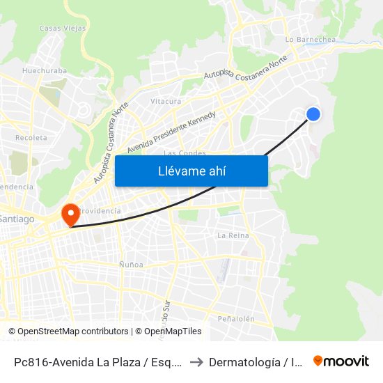 Pc816-Avenida La Plaza / Esq. Rep. De Hondura to Dermatología / Infectología map