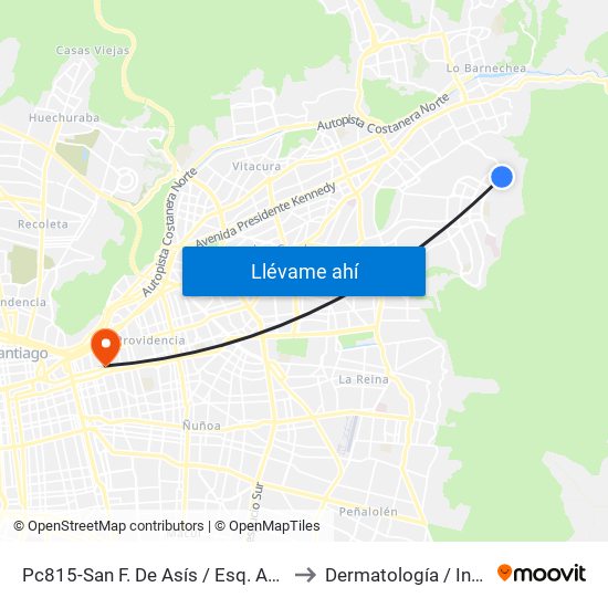 Pc815-San F. De Asís / Esq. Avenida La Plaza to Dermatología / Infectología map