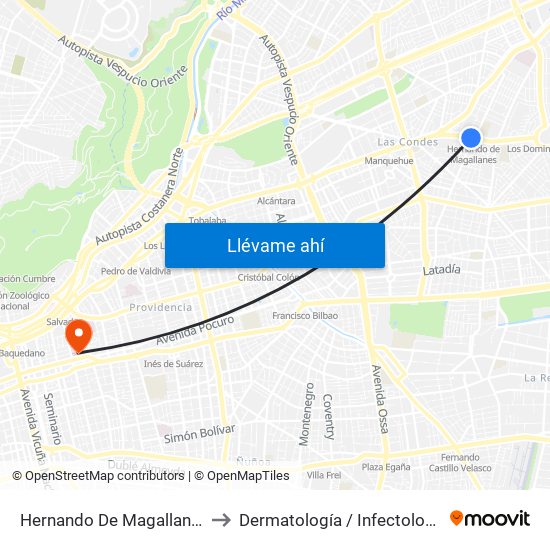 Hernando De Magallanes to Dermatología / Infectología map