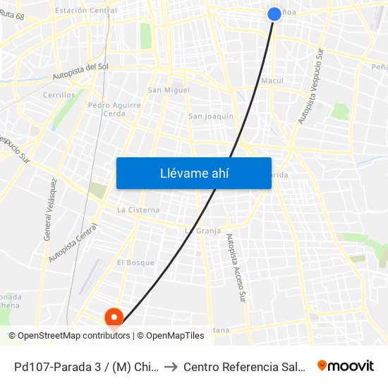 Pd107-Parada 3 / (M) Chile España to Centro Referencia Salud El Pino map