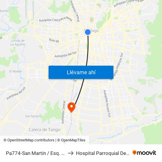 Pa774-San Martín / Esq. Santo Domingo to Hospital Parroquial De San Bernardo map