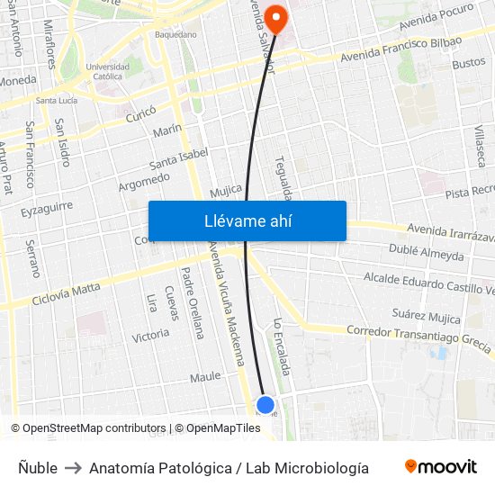 Ñuble to Anatomía Patológica / Lab Microbiología map