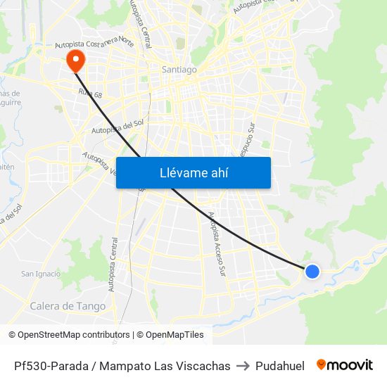 Pf530-Parada / Mampato Las Viscachas to Pudahuel map