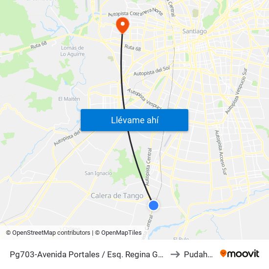 Pg703-Avenida Portales / Esq. Regina Gálvez to Pudahuel map