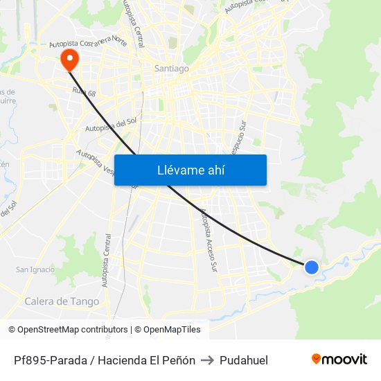 Pf895-Parada / Hacienda El Peñón to Pudahuel map