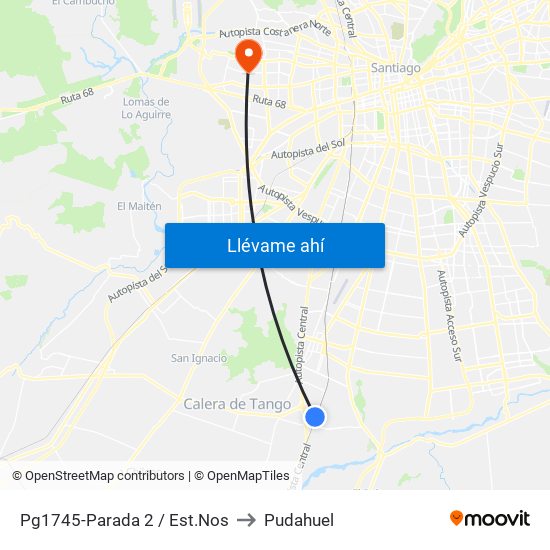 Pg1745-Parada 2 / Est.Nos to Pudahuel map