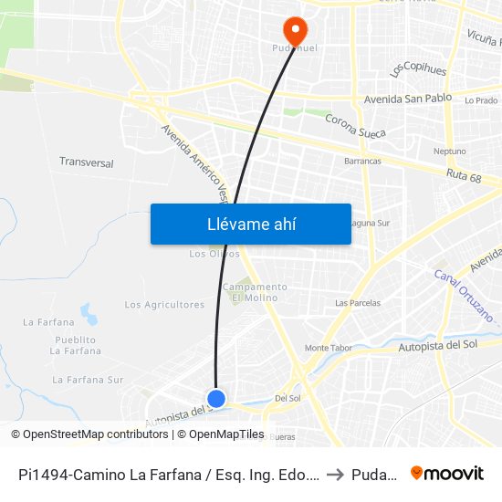 Pi1494-Camino La Farfana / Esq. Ing. Edo. Domínguez to Pudahuel map
