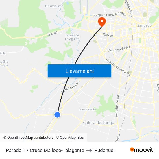 Parada 1 / Cruce Malloco-Talagante to Pudahuel map