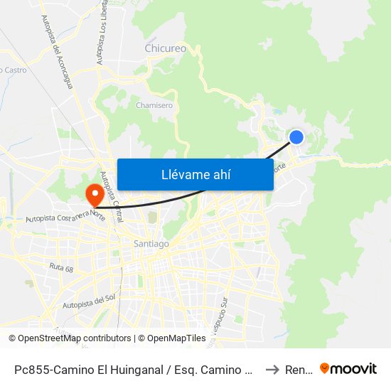 Pc855-Camino El Huinganal / Esq. Camino Colonial to Renca map