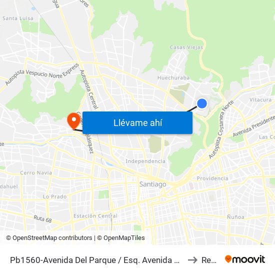 Pb1560-Avenida Del Parque / Esq. Avenida Del Cóndor to Renca map