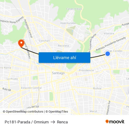 Pc181-Parada / Omnium to Renca map