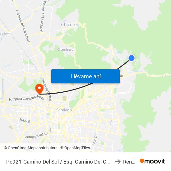 Pc921-Camino Del Sol / Esq. Camino Del Chin to Renca map